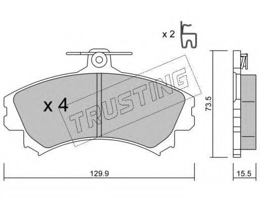 TRUSTING 2250 Комплект тормозных колодок, дисковый тормоз