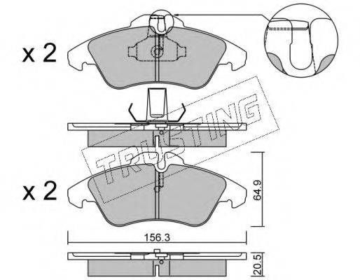 TRUSTING 2650 Комплект тормозных колодок, дисковый тормоз