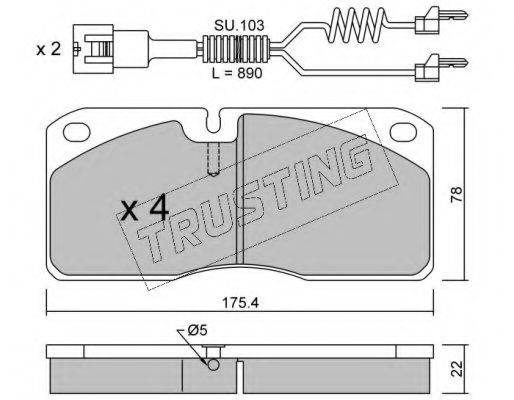 TRUSTING 2783W Комплект тормозных колодок, дисковый тормоз