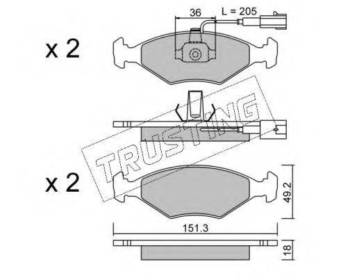 TRUSTING 2820 Комплект тормозных колодок, дисковый тормоз