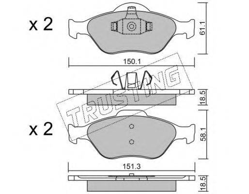 TRUSTING 3250 Комплект тормозных колодок, дисковый тормоз