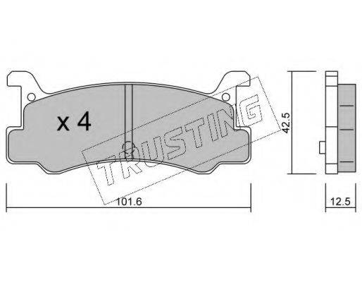 TRUSTING 3980 Комплект тормозных колодок, дисковый тормоз