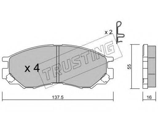 TRUSTING 4160 Комплект тормозных колодок, дисковый тормоз