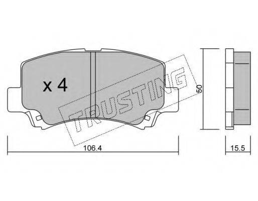 TRUSTING 4340 Комплект тормозных колодок, дисковый тормоз