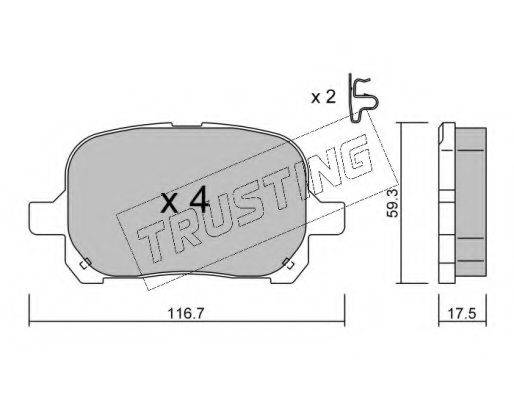 TRUSTING 4440 Комплект тормозных колодок, дисковый тормоз