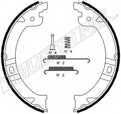 TRUSTING 023002K Комплект тормозных колодок, стояночная тормозная система