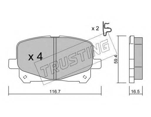 TRUSTING 4590 Комплект тормозных колодок, дисковый тормоз