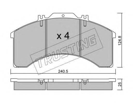 TRUSTING 5970 Комплект тормозных колодок, дисковый тормоз