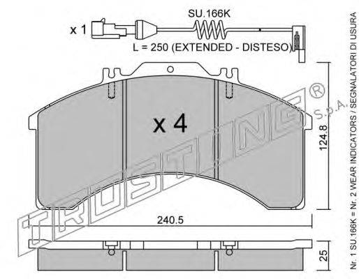 TRUSTING 5970W Комплект тормозных колодок, дисковый тормоз