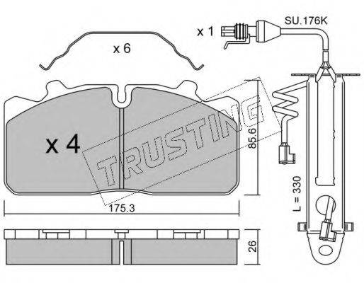 TRUSTING 5982W Комплект тормозных колодок, дисковый тормоз