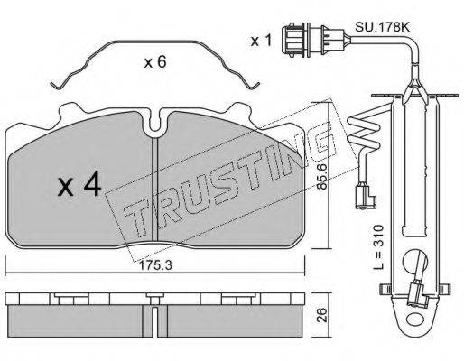 TRUSTING 5983W Комплект тормозных колодок, дисковый тормоз