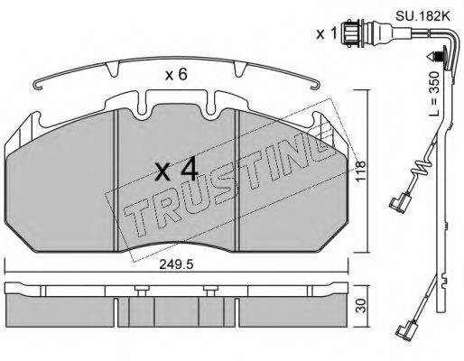 TRUSTING 6030W Комплект тормозных колодок, дисковый тормоз
