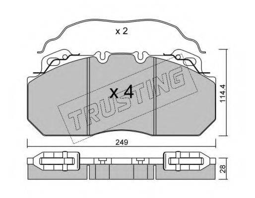 TRUSTING 6050 Комплект тормозных колодок, дисковый тормоз