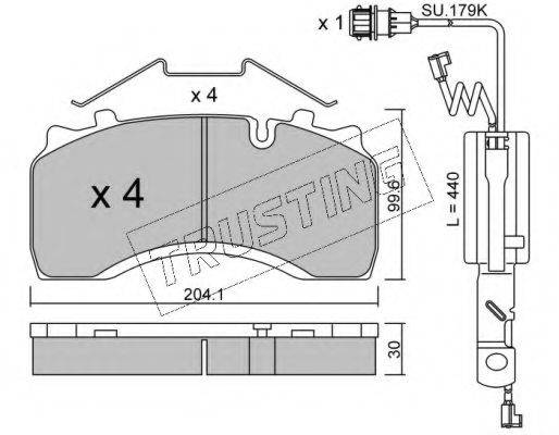 TRUSTING 6061W Комплект тормозных колодок, дисковый тормоз