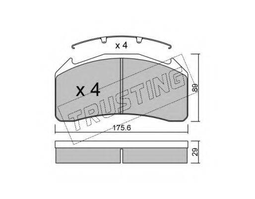 TRUSTING 6070 Комплект тормозных колодок, дисковый тормоз