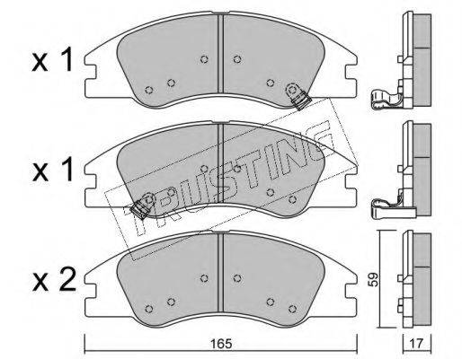 TRUSTING 6460 Комплект тормозных колодок, дисковый тормоз