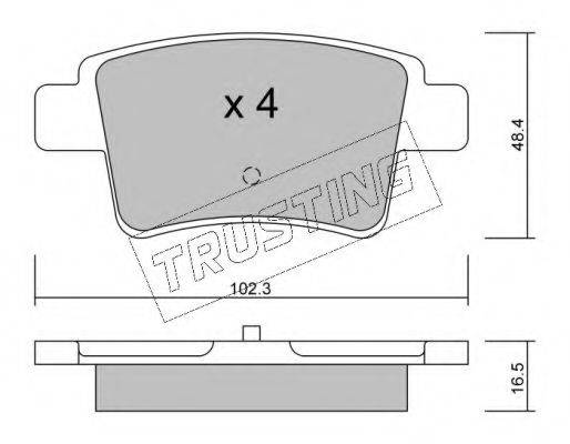 TRUSTING 8170 Комплект тормозных колодок, дисковый тормоз