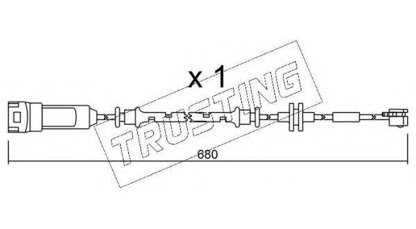 TRUSTING SU145 Сигнализатор, износ тормозных колодок