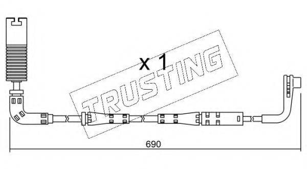 TRUSTING SU157 Сигнализатор, износ тормозных колодок