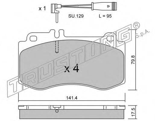 TRUSTING 8440W Комплект тормозных колодок, дисковый тормоз
