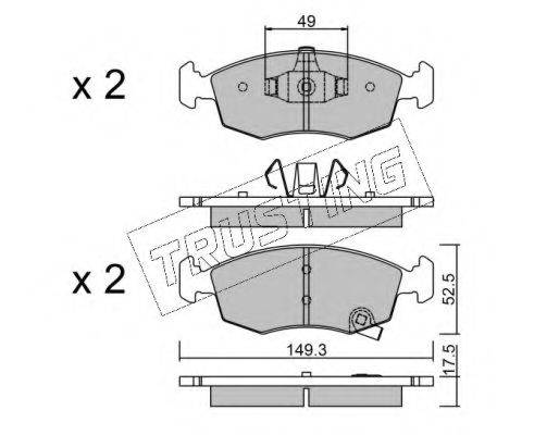TRUSTING 2835 Комплект тормозных колодок, дисковый тормоз