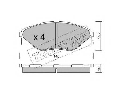TRUSTING 9520 Комплект тормозных колодок, дисковый тормоз