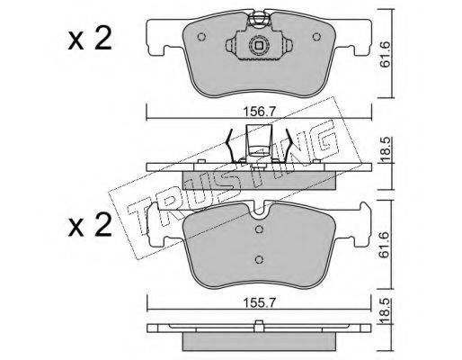 TRUSTING 9760 Комплект тормозных колодок, дисковый тормоз