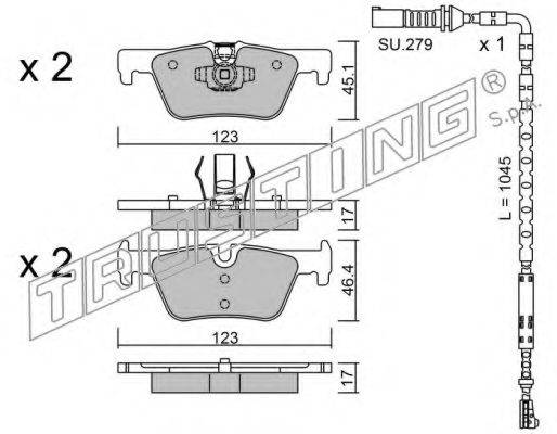 TRUSTING 9780W Комплект тормозных колодок, дисковый тормоз