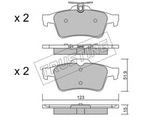 TRUSTING 3463 Комплект тормозных колодок, дисковый тормоз