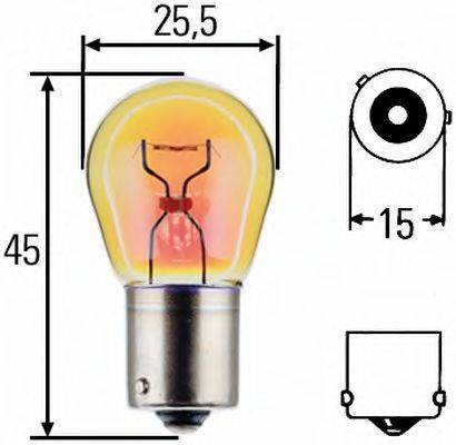 HELLA 8GA006841251 Лампа накаливания, фонарь указателя поворота; Лампа накаливания, фонарь указателя поворота