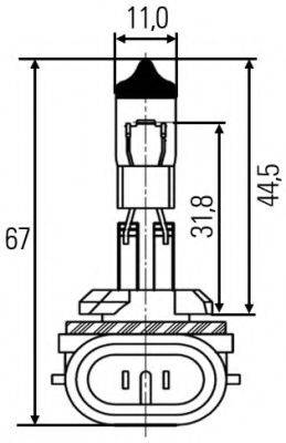 HELLA 8GH008991031 Лампа накаливания, противотуманная фара; Лампа накаливания