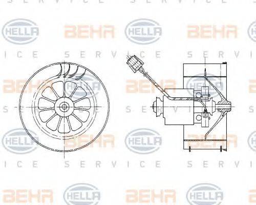 HELLA 8EW009158331 Вентилятор салона