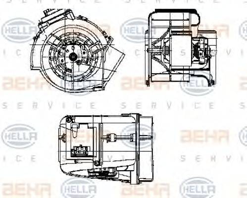 HELLA 8EW009159371 Вентилятор салона