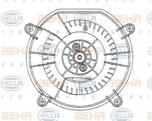 HELLA 8EW009159601 Вентилятор салона