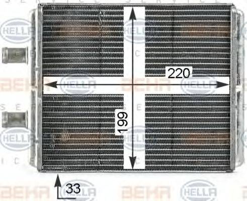 HELLA 8FH351000351 Теплообменник, отопление салона