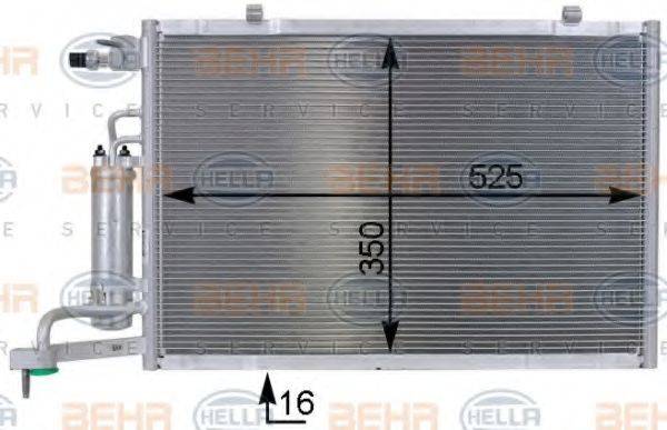 HELLA 8FC351000401 Конденсатор, кондиционер