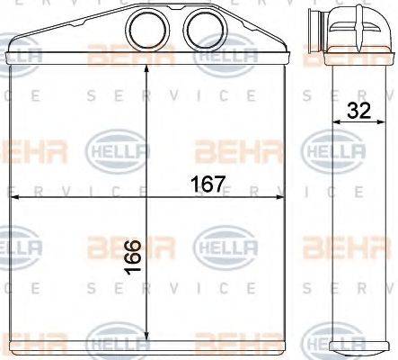 HELLA 8FH351000501 Теплообменник, отопление салона