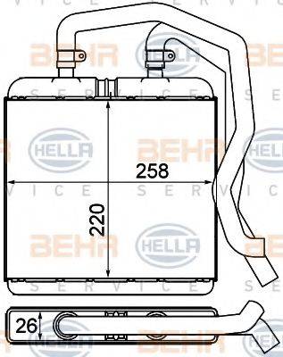 HELLA 8FH351000601 Теплообменник, отопление салона