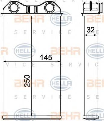 HELLA 8FH351000621 Теплообменник, отопление салона