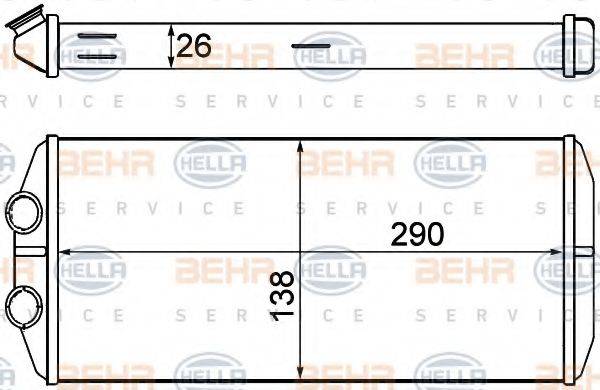 HELLA 8FH351000631 Теплообменник, отопление салона