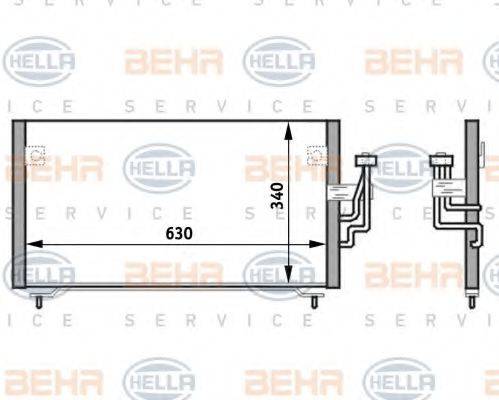 HELLA 8FC351024151 Конденсатор, кондиционер