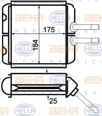 HELLA 8FH351024221 Теплообменник, отопление салона