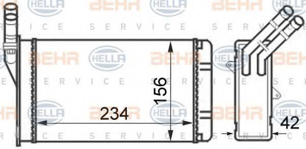 HELLA 8FH351024301 Теплообменник, отопление салона