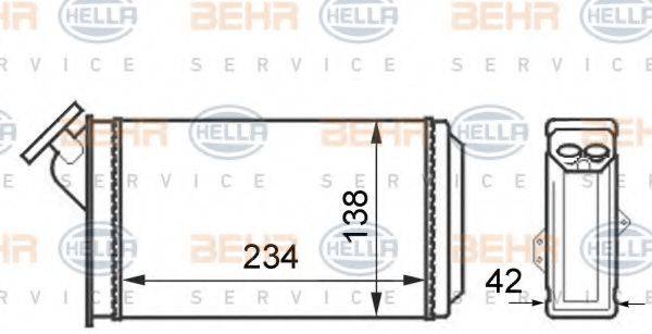 HELLA 8FH351024321 Теплообменник, отопление салона