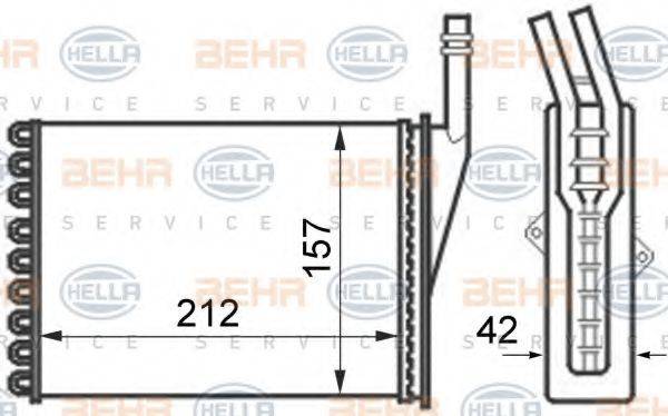 HELLA 8FH351024351 Теплообменник, отопление салона