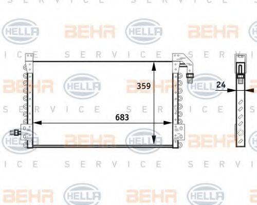 HELLA 8FC351024471 Конденсатор, кондиционер