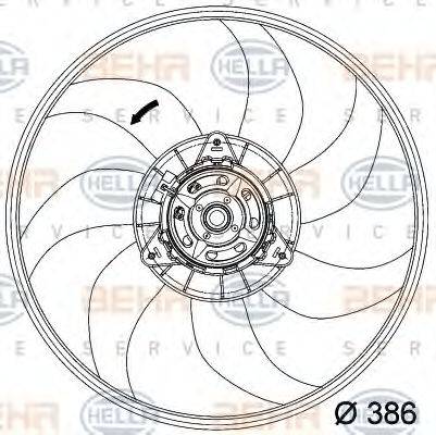HELLA 8EW351034281 Вентилятор, охлаждение двигателя