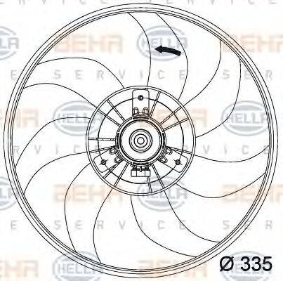 HELLA 8EW351034441 Вентилятор, охлаждение двигателя