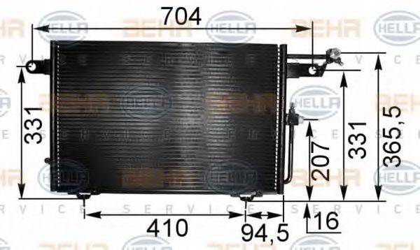 HELLA 8FC351035531 Конденсатор, кондиционер