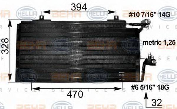 HELLA 8FC351035611 Конденсатор, кондиционер